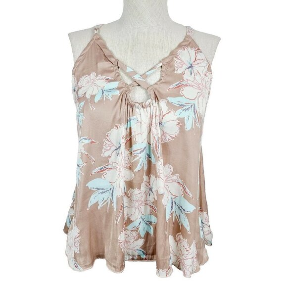 Free People Tops - Intimately Free People‎ Tank XS Blush Pink Floral Silky Strappy Sleepwear